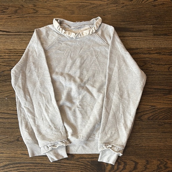 Frame Denim Tops - NWT- Gray Ruffle Sweatshirt by FRAME